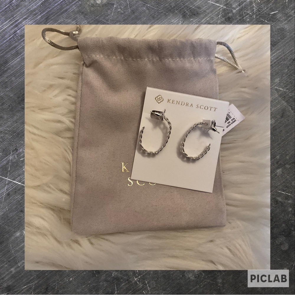 Kendra Scott Grier Hoop Earrings - NWT - Rhodium / Silvertone